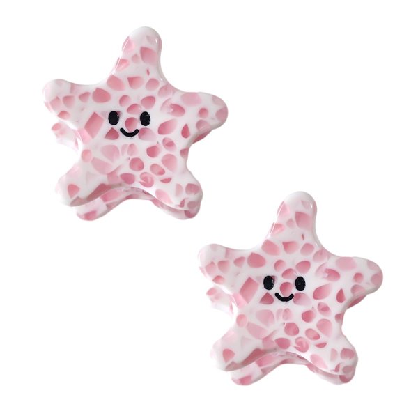 Mini Starfish Hair Clip,Acetate Claw Clips,Hair Clips for Women,Pack of 2