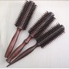 Healthcom 3-in-1 Premium Brush Set for Women & Men: Natural Boar Bristle Round Hair Brush, Nylon Pin Styling Brush, Wooden Comb for Drying, Curling, and Styling Hair