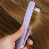 Flat Iron Curler, 2.8 X 0.7Inch Mini Simple Hair Straightener, for Curly Hair Straight Hair(purple, European plug)