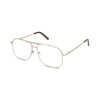 EYE ZOOM Readers Metal Frame Square Aviator Style Geek Reading Glasses for Men (Gold, Strength: +1.50)