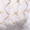YJ YANJUN White Sheer Curtains 84 inches Long Trellis Gold Foil Curtains for Living Room Bedroom Set of 2 Panles, 52 x 84 inch