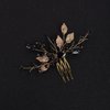 YERTTER Wedding Black Crystal Leaf Bridal Hair Comb Clip Leaves Wedding Hair Accessories for Bride Bridesmaid Flower Girls (Black and Gold)