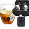 Ice Mold Skull 3D Flexible Silicone Ice Cube Molds Maker Tray, 4 Giant Skulls, Round Ice Cube Maker