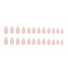 Foccna 24Pcs French Press on Nails Medium, White Fake Nails Almond Nails Glazed, Glossy False Nails, Acrylic Nails for Women and Girls
