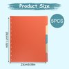 5pcs Discbound Notebook Dividers, 11.02x9.06 Inch Waterproof Multicolor Discbound Planner Inserts Reusable Plastic Binder Tabs for Planner Organizatio