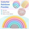 let's make Silicone Rainbow Stacking Toy Sorting and Stacking Game Rainbow Arch Shape Matching Montessori Toys (6Pcs)