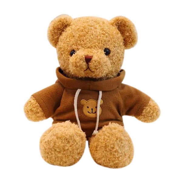 Galatee Cute Teddy Bear Plush Stuffed Animal, Teddy Bear with Coffee Hoodie, Gifts for Children(11.8" Brown)
