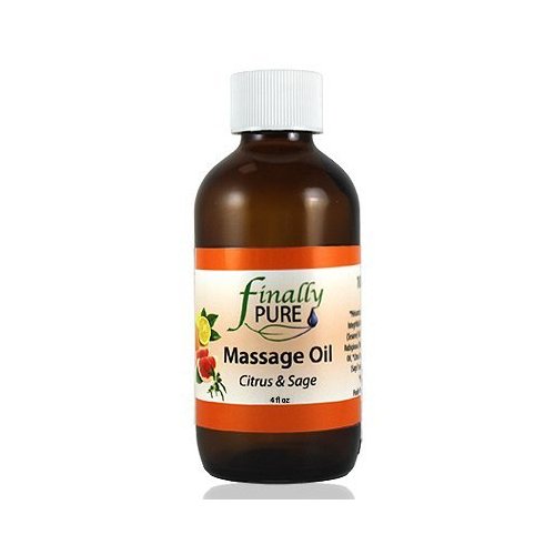 Finally Pure - Massage & Body Oil, Citrus & Sage, 100% Organic Ingredients - 4 oz