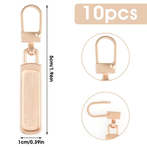 10Pcs Replacement Zipper Pull Detachable Zipper Pull Tabs Zipper Pull Replacement Metal Zipper Pulls for Luggage Clothing Jackets Jeans Backpacks Boots Dresses Purse Coat