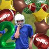 HADCKJA Football Balloon Football Birthday Decorations 2nd Birthday Balloon Rugby Golden Brown Star Rugby Field Balloon Touchdown Sports Theme Football Party Supplies Birthday Party Decorations 9Pcs