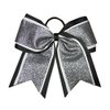 NEW "SHIMMER Black" Cheer Bow Pony Tail 7 Inch Girls Hair Bows Cheerleading Dance Practice Football Games School Uniform Competition Birthday Grosgrain Ribbon