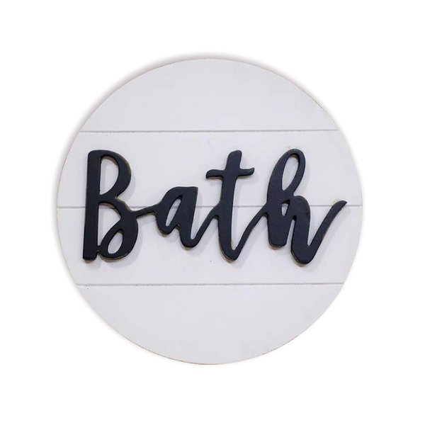 Lavender Inspired Rustic 3D Bath Sign for Bathroom-Round Wood Bathroom Signs Decor-Modern Farmhouse Bathroom Wall Hanging Sign-Round Shiplap Signs for Bathroom 10''