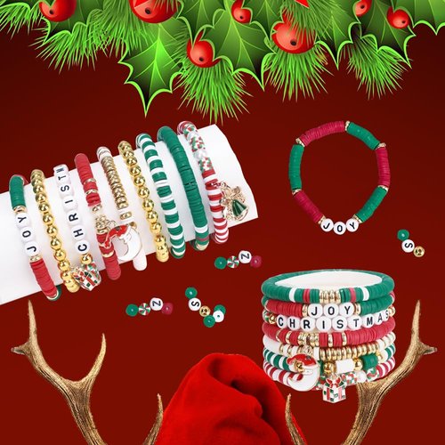 LFLIUN Bracelet Making Kit Friendship Gold Beads Clay Beads Jewelry&Bracelet Making Kit for Teen Girls Charm Bracelet Maker Set with Letter Beaded Kit for Teen Girls Birthday Gift (ZZ82)