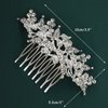 Brihasory Silver Bride Wedding Hair Comb Crystal Rhinestone Bridal Hair Accessories Party Prom Head Pieces Flower Hair Sides Elegant Hair Clips for Women and Girls Bridesmaids Gifts