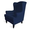 Easy-Going Stretch Wingback Chair Sofa Slipcover 1-Piece Sofa Cover Furniture Protector Couch Soft with Elastic Bottom Polyester Spandex Jacquard Fabric Small Checks(Wing Chair,Navy)