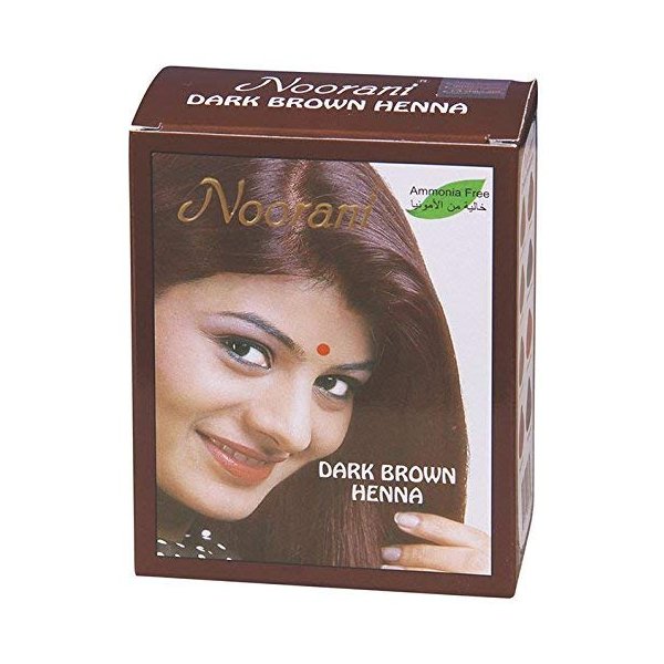 Noorani Henna Based Hair Color and Herbal Powder | Shipping in USA | Ships from California (10 (60 Pouch x 10g), DARK BROWN HENNA)