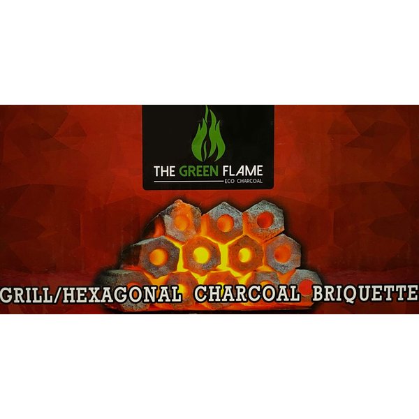 The Green Flame – Natural The Green Flame Shell Charcoal – Premium Starter Logs for Smoker Grill, BBQ or Fire Ovens – Eco Friendly and Sustainable Lump Charcoal