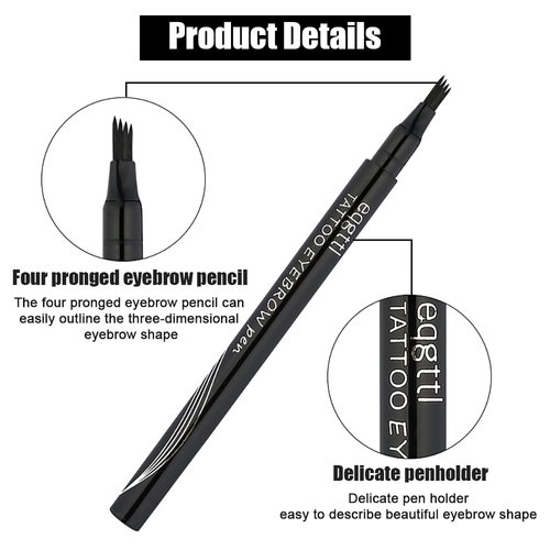 4 Point Eyebrow Pencil Waterproof Liquid Eyebrow Pen Makeup Long Lasting 4 PCS Fork Tip Brow Pen Microblade Brow Pencil