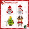 Nenalayo 4PCS Christmas Positive Crochet Doll with Positive Card-Cute Knitted Christmas Tree,Cheerful Santa,Positive Deer and Snowman,Fun Gift for Christmas,Party Decorations