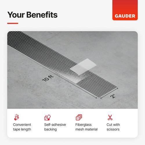 GAUDER Window Screen Repair Tape (2” x 10 ft) | Fiberglass Repair Kit | Window Screen Repair Kit | Net Mesh Repair Tape