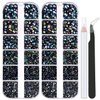 5320 Pieces Flat Back Gems Round Crystal Rhinestones 6 Sizes (1.5-6 mm) with Pick Up Tweezer and Rhinestones Picking Pen for Crafts Nail Face Art Clothes Shoes Bags DIY (BlackAB)