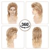 NAYOO Mullet Wigs for Men 70s 80s Costumes Cosplay Curly Punk Fancy Party Halloween Cosplay Costume Wigs (Blonde)