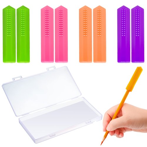 8 Pieces Chewable Pencil Topper Chew Pencil Topper Eraser Caps Sensory Chewy Toys Kids Pencil Erasers Topper for Pencils Oral Motor Set Autistic Pride Day Favors Boys and Girls, 4 Colors