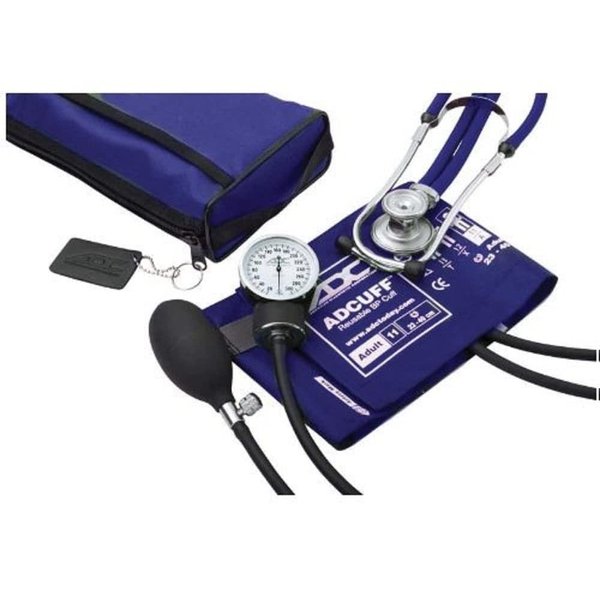 ADC 768-641-11ARB Pro's Combo II SR Adult Pocket Aneroid Scope Kit with Prosphyg 768 Blood Pressure Sphygmomanometer, Royal Blue