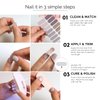 Nailog Semi Cured Gel Nail Strips 34 pcs| Long Lasting Nail Polish Sticker Wraps with Glossy Gel Finish, Retro Jungle