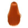 Swiking Orange Long Straight Women Wig with Bangs Heat Resistant Synthetic Wig Cosplay Party Halloween Costume Wigs