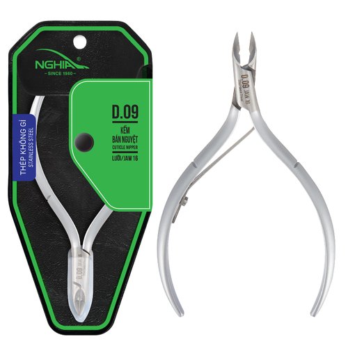 NGHIA Cuticle Nipper - D-09 JAW 12 | Stainless Steel | Durable and Sharp | Ergonomic Design | Grey Plated | Ideal for Salons and Home Use