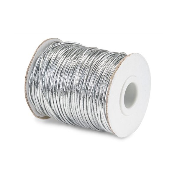 Silver Metallic Elastic StretchCord 1/16" x 50 Yards (5 Unit, 1 Pack per Unit.)