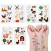 24 Sheets Barnyard Farm Animal Temporary Tattoos, Farm Themed Birthday Decoration Party Favors for Kids,Goody Bag Supplies Gifts