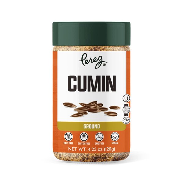 Pereg Ground Cumin Powder (4.25 oz) | Ground From Whole Cumin Seeds | Cumin Seasoning | Indian Spice | Non-GMO, Gluten-Free, Non-Irradiated | Supports Healthy Appetite & Digestive Functions