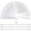 200 Pcs Oval Nail Swatch Sticks Fan-shaped Nail Polish Sample Sticks with Metal Split Ring for Nail Color Display, Clear