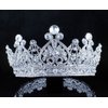 Vintage Full Crown Clear Austrian Crystal Rhinestone Tiara Pageant Prom T12159 Silver