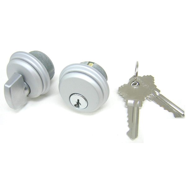 McAvory Storefront Door Commercial Mortise Lock Cylinder & Thumbturn, Adams Rite Style Cam, in Aluminum (1 Set)