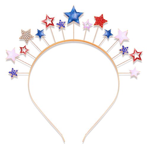 PHALIN American Flag Headband 4th of July Star Hairband for Women Independence Day Patriotic Headpiece Costume Hair Accessory Party Favors (Rhinestone)