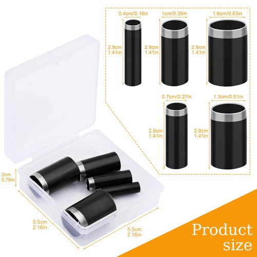 Veroave 5 Sizes Round Hole Punch, Hollow Punch Cutter Tool Set with Storage Case, Leather Craft Tools Kit for Handmade DIY Leather Craft Leather Hole Punch