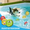 Coricorsu 3.14" Squeaky Dog Toys Funny Smile Face Chewing Latex Rubber Soft Fetch Play Interactive Squeaky Dog Balls for Puppy Small Medium Pet Dog (3PCS)