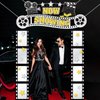 3 Pcs Movie Night Porch Sign Banner Movie Theme Party Decoration Now Showing Camera Action Hanging Porch Sign Movie Theater Door Banner for New Year Home Film Backdrop Party Supplies