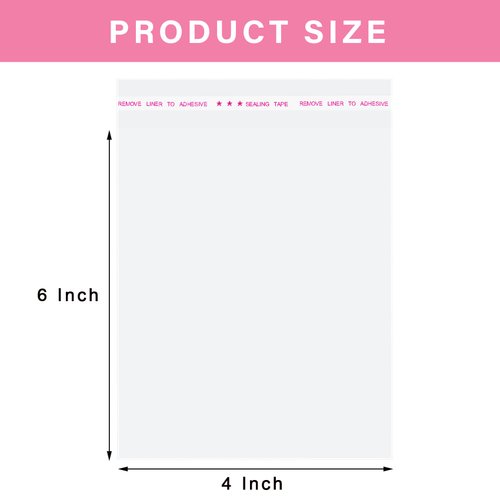 Cookie Bags for Packaging,4x6 Inches Clear Self Sealing Cellophane Bags Self Adhesive Individual Cookie Bags for Gift Giving,100Pieces