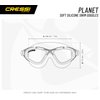 Cressi Planet Crystal Silicone Swim Goggles, Clear/Black/Silver (DE202650)