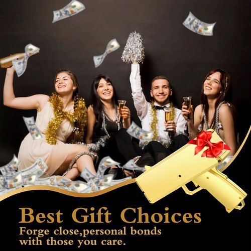 Sopu Make it Rain Money Gun Paper Playing Spary Money Toy Gun, Prop Money Gun Cash Gun Toy Party Supplies (Passion Red)