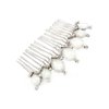 ACCESSORIESFOREVER Women Bridal Wedding Jewelry Crystal Opal Stones Beautiful Classy Hair Comb Silver