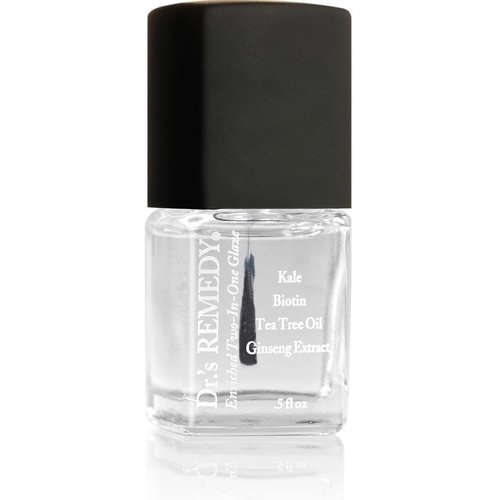 Dr.'s Remedy Total Two-In-One Base And Top Coat Nail Polish Clear Glaze Organic Nail Polishes Quick Dry, Clear Combination Base & Top Coats, 0.5 Fl Oz