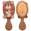 DINATIS Hair Brush Mini Toddler Hair Brush Detangler Brush Kids Detangling Hairbrush Soft Massage Comb Small Travel Hair Brush for Thick Curly Thin Long Short（Brown）