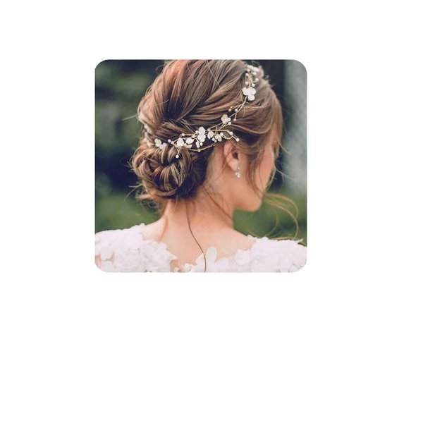 YERTTER Floral Wedding Bridal Crystal Handmade Pearl Headbands for Wedding Party Beads Hair Vine Bridal Hair Accessories for Women and Bride (Silver)