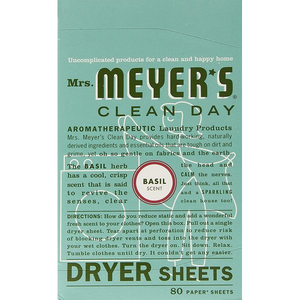 Mrs. Meyer's Clean Day Dryer Sheets - Basil - 80 ct - 2 pk