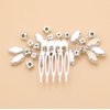 CASOLVX Handmade Crystal Comb Silver Bridal Hair Comb Wedding Hair Accessories Rhineau Hairpins Bridal Hair Clips Bridesmaid Gifts for Bridel,Women and Bridesmaid. (Silver)